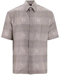 Fendi - Short Sleeve Silk Closure With Buttons Shirts - Lyst