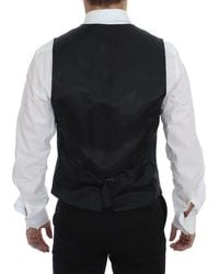Dolce & Gabbana - Dolce Gabbana Striped Wool Single Breasted Vest - Lyst