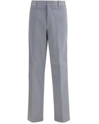 Fendi - Gray Cotton Casual Pants - Lyst
