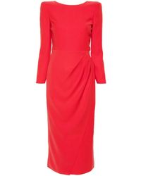 Emporio Armani - Long Sleeves Long Draped Dress - Lyst