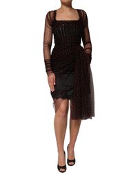 Dolce & Gabbana - Polka Dot Silk Blend Dress - Lyst