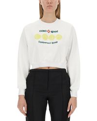 Casablancabrand - Cropped Sweatshirt - Lyst