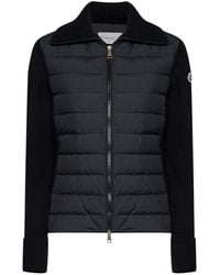 Moncler - Wool Zip-Up Padded Cardigan - Lyst