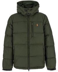 Polo Ralph Lauren - Down Jacket With Fixed Hood And Embroidered Pony Logo On Chest - Lyst