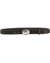 Brunello Cucinelli - Embossed Texture Calf Leather Belt - Lyst