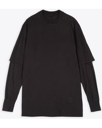 Rick Owens - Hustler T Cotton Layered T-Shirt With Long Sleeves - Lyst