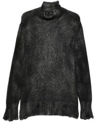 Avant Toi - Distressed Roll-Neck Sweater - Lyst