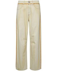 Palm Angels - Contrast-trim Bleached Jeans - Lyst