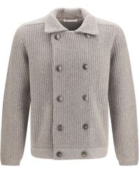 Brunello Cucinelli - Marina Cardigan English Rib Cashmere Kashmir/Capra Hircus - Lyst