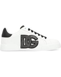 Dolce & Gabbana - Portofino Light Strobel Leather Low-Top Sneakers - Lyst