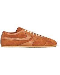 Dries Van Noten - Tan Suede Sneakers With Leather Details - Lyst