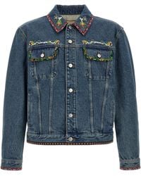 Valentino Garavani - Denim Jacket Polyamide Down Jacket, Parka, Casual - Lyst