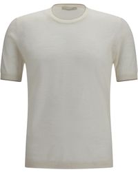 Brooksfield - Short-Sleeved Linen Blend Shirt Linen; Polyester T-Shirts - Lyst