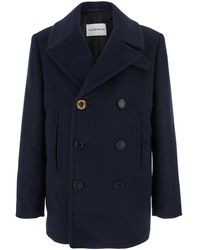 Givenchy - Coat With Wide Lapels And Logoed Buttons - Lyst