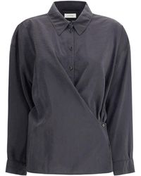Lemaire - Draped Shirt Silk; Polyamide - Lyst