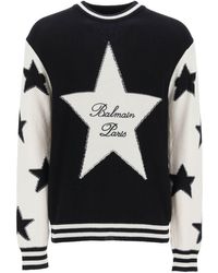 Balmain - Sweater With Star Motif - Lyst