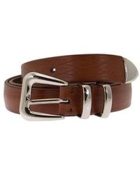 Brunello Cucinelli - Leather Belt With Buckle - Lyst