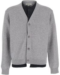 JW Anderson - Jw Anderson Cardigan With V-Neck And Layered Design - Lyst