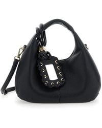 Ganni - Handbag With Removable Shoulder Strap And Pendant With Logo - Lyst