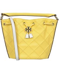 Tory Burch Quilted Leather Fleming Mini Bucket Bag (SHF-20223) – LuxeDH