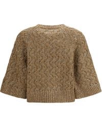 Brunello Cucinelli - Open-Knit Construction Sweater - Lyst