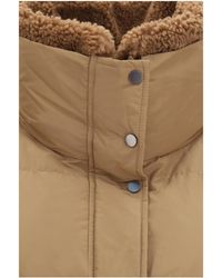 Brunello Cucinelli - Padded Jacket With Shearling Collar - Lyst