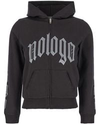 Balenciaga - Zip-Up Hoodie With No Logo Gothic Print - Lyst
