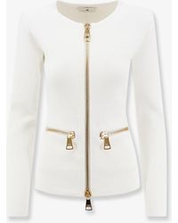 Elisabetta Franchi - Knitted Zip Blazer Viscose Blazers - Lyst