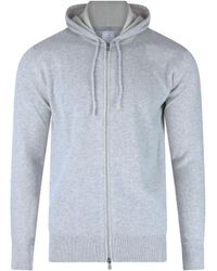 Eleventy - Hooded Sweater Full-Zip Cashmere - Lyst