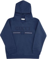Gucci - Cotton Hooded Sweatshirt With Print For Boy Sweatshirts - Lyst
