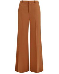 Chloé - Orange Cotton Flared Pants - Lyst