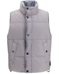 Stone Island - Gray Goose Down Sleeveless Jacket - Lyst