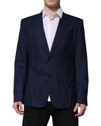 Dolce & Gabbana - Blue Wool Single Breasted Suit Coat Blazer - Lyst