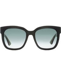 Gucci - Square Sunglasses GG0034SN Black/green/red 54mm - Lyst