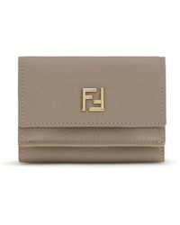 Fendi - Ff Mini Trifold Leather Wallet Calf Bos Taurus - Lyst