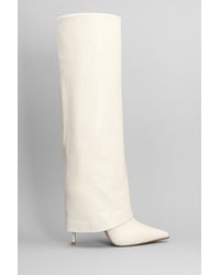 Le Silla - Andy 120 High Heels Boots In Beige Leather - Lyst