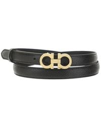 Ferragamo - Brown Calf Leather Bos Taurus Thin Belt - Lyst