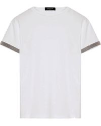 Fabiana Filippi - T-Shirt With Shiny Sleeves - Lyst