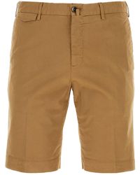 PT Torino - Camel Stretch Cotton Bermuda Shorts - Lyst