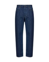 Valentino - Medium Bue Cotton Denim Jeans With Vgold - Lyst