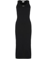 McQ - Midi Dress Ribbed Cotton - Lyst