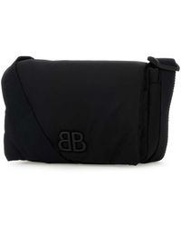 【関税&送料込】Balenciaga Black Nylon Small Monaco Crossbod Balenciaga Monaco Small East-West Bag in Black for Men | Lyst