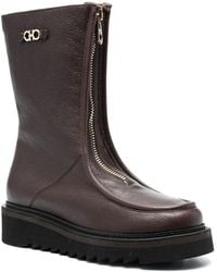 Ferragamo - Gancini-Plaque Ankle Boots - Lyst