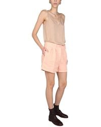 Aspesi - Wide Leg Shorts With Front Button Closure Linen - Lyst