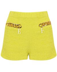 Elisabetta Franchi - Tweed Shorts With Logo Chain - Lyst
