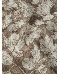 Brunello Cucinelli - Floral-Print Linen Scarf - Lyst