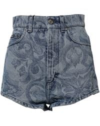 Dolce & Gabbana - Printed Denim Shorts - Lyst