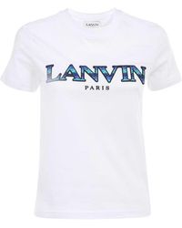 Lanvin - Patch Detail Cotton T-Shirt - Lyst