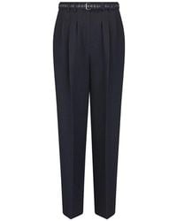 Dior - Wool And Silk Pants - Lyst