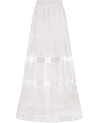 Ermanno Scervino - Long Ramiè Skirt With Valencienne Lace - Lyst